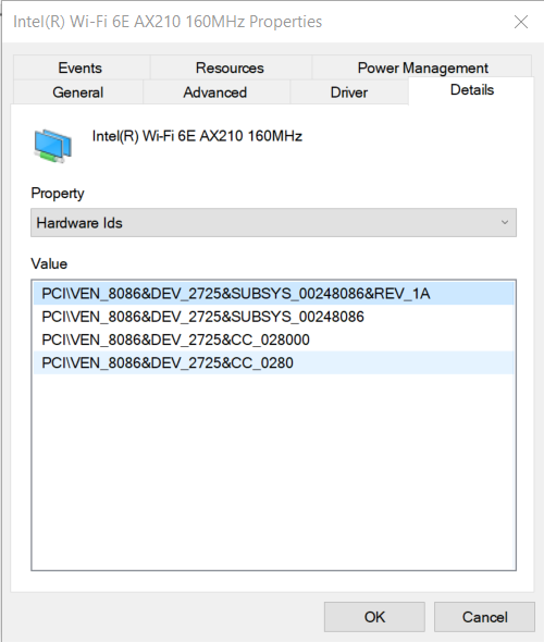 Re [Intel AX210] Driver release 22.110.1.1 issues Event Viewer ID